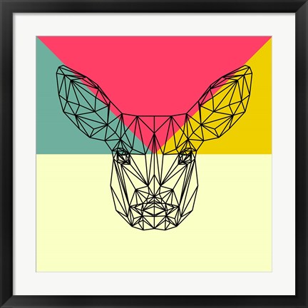 Framed Baby Deer Polygon Print