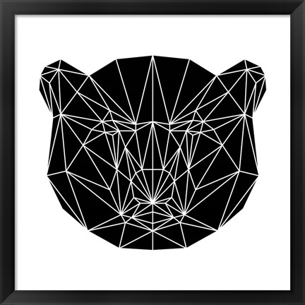 Framed Black Bear Polygon Print