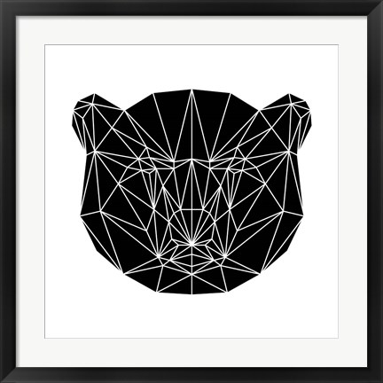 Framed Black Bear Polygon Print