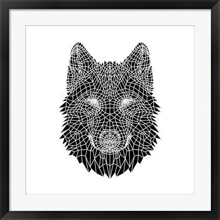 Framed Black Woolf Head Mesh Print