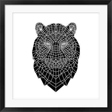 Framed Black Tiger Head Print