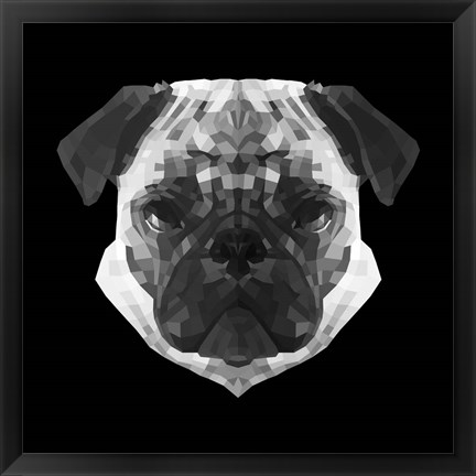 Framed Pug Head Print