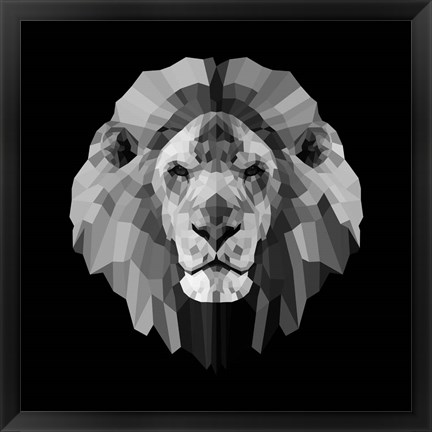 Framed Lion Head Print