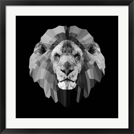 Framed Lion Head Print