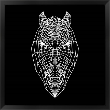 Framed Horse Head Black Mesh Print