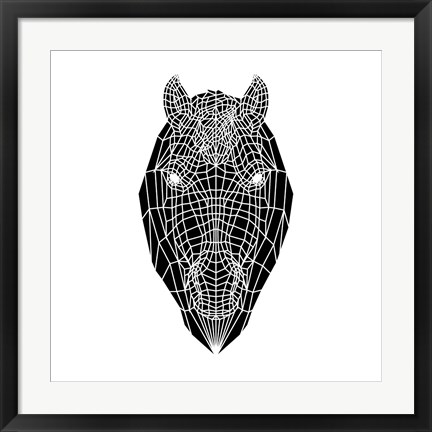 Framed Horse Head Mesh Print