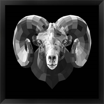 Framed Ram Head Print