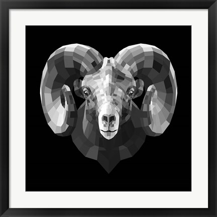 Framed Ram Head Print