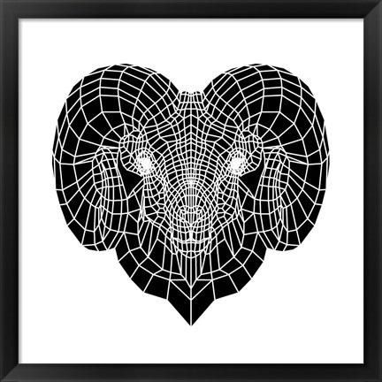 Framed Ram Head Mesh Print