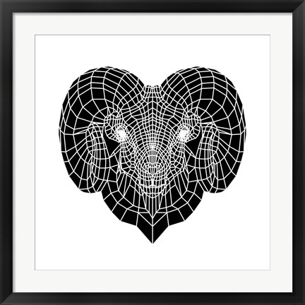 Framed Ram Head Mesh Print