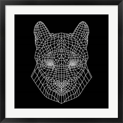 Framed Mountain Lion Black Mesh Print