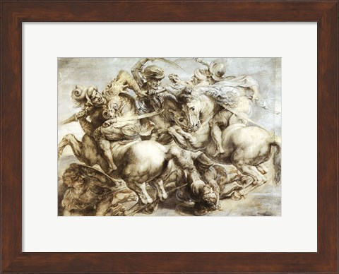 Framed Battle of Anghiari after Leonardo da Vinci Print