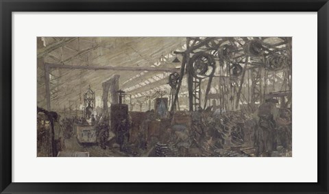 Framed Forge: Weapons Factory in Lyon, 1916-1917 Print