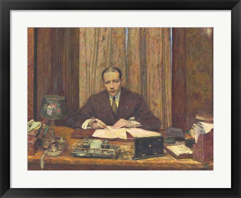 Framed Lucien Rosengart at his Desk 1930 Print