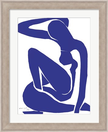 Framed Blue Nude I Print