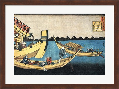 Framed Summer Sight on the River Sumida Print