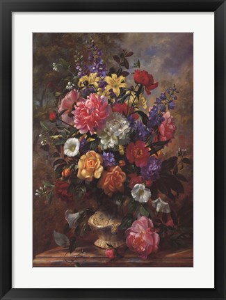 Framed Summer Floral I Print