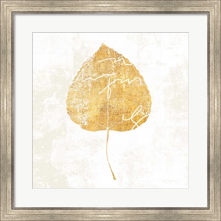 Framed Bronzed Leaf II Print