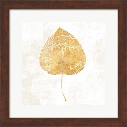 Framed Bronzed Leaf II Print