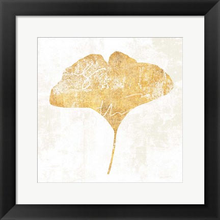 Framed Bronzed Leaf III Print