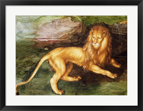 Framed Lion Print