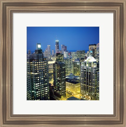 Framed Dusk in Chicago Print