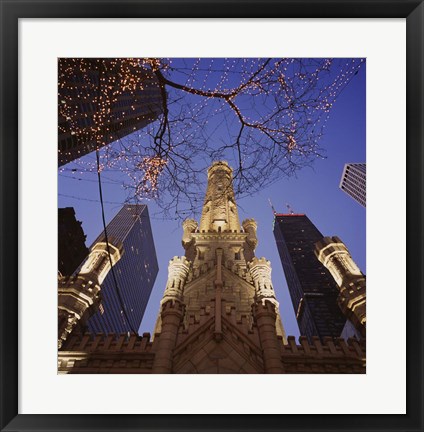 Framed Winter Water Tower, Chicago, IL Print