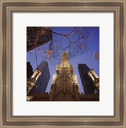 Framed Winter Water Tower, Chicago, IL Print