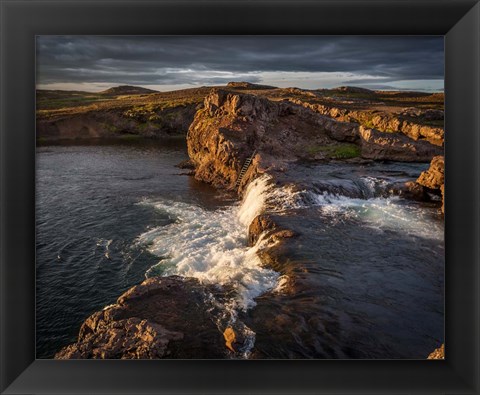 Framed Grimsa River in Borgarfjordur, Iceland Print