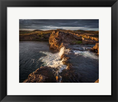 Framed Grimsa River in Borgarfjordur, Iceland Print