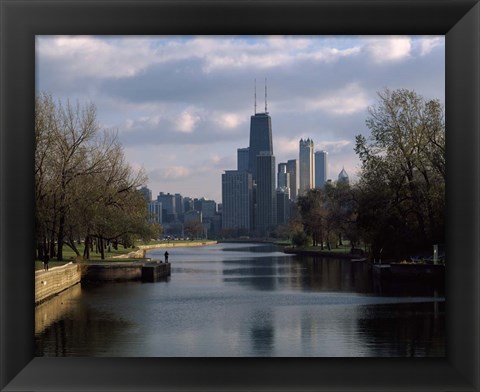 Framed Lincoln Park Lagoon, Chicago, Cook County, Illinois Print