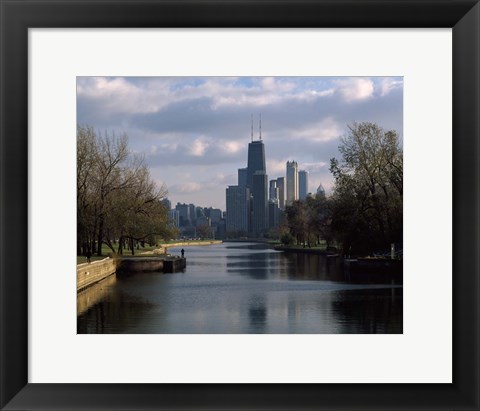 Framed Lincoln Park Lagoon, Chicago, Cook County, Illinois Print