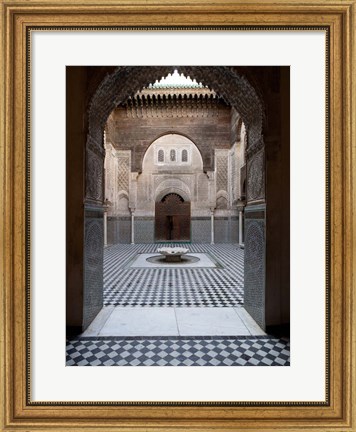 Framed Al-Attarine Madrasa built by Abu al-Hasan Ali ibn Othman, Fes, Morocco Print