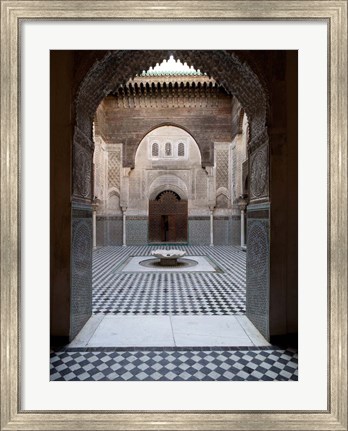 Framed Al-Attarine Madrasa built by Abu al-Hasan Ali ibn Othman, Fes, Morocco Print