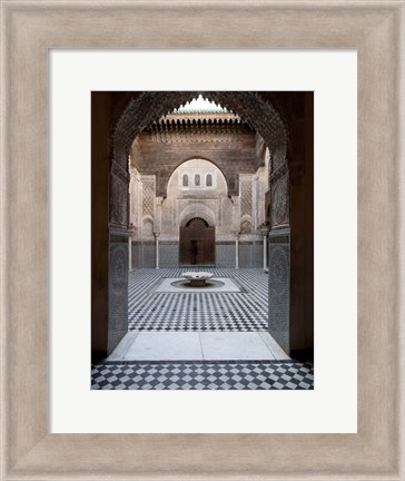 Framed Al-Attarine Madrasa built by Abu al-Hasan Ali ibn Othman, Fes, Morocco Print