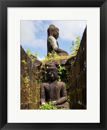 Framed Buddha statues at Koe Thaung Temple, Myanmar Print