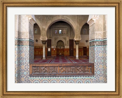 Framed Mihrab of the Bou Inania Madrasa, Fes, Morocco Print