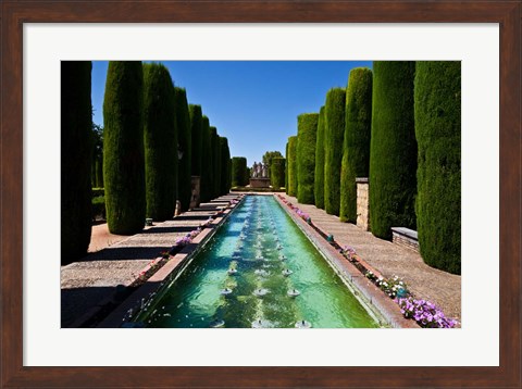 Framed Gardens of the Alcazar de los Reyes Cristianos, Spain Print