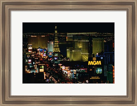 Framed Strip, Las Vegas, Clark County, Nevada Print