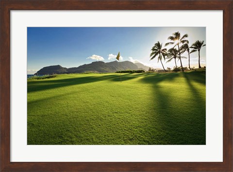 Framed Golf Course, Kauai Lagoons, Kauai, Hawaii Print