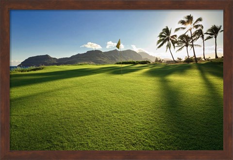 Framed Golf Course, Kauai Lagoons, Kauai, Hawaii Print