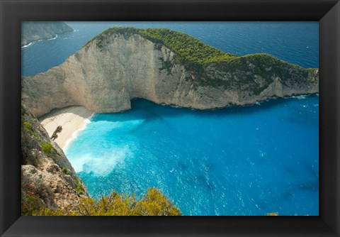 Framed Shipwreck Bay, Zakynthos, Ionian Islands, Greece Print