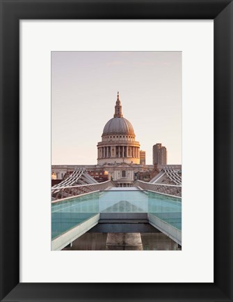 Framed St. Paul&#39;s Cathedral, Millennium Bridge, London, England Print