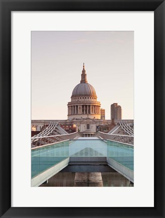 Framed St. Paul&#39;s Cathedral, Millennium Bridge, London, England Print