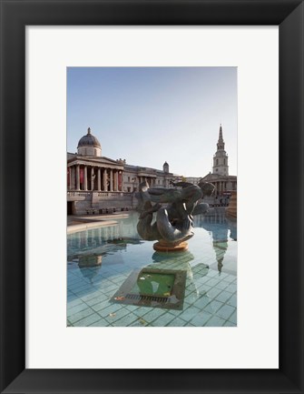 Framed National Gallery, St Martin-in-the-Fields, Trafalgar Square, London, England Print