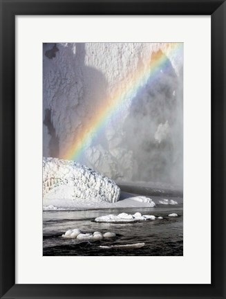 Framed Rainbow over Skogarfoss Waterfall Iceland Print