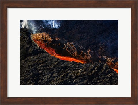 Framed Volcano Eruption, Bardarbunga Volcano, Iceland Print