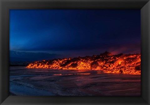 Framed Glowing Lava, Iceland Print