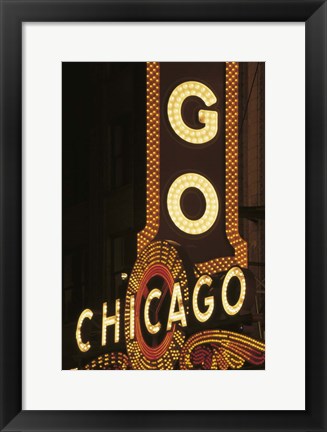 Framed Chicago Neon Sign Print