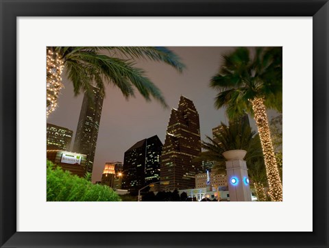 Framed Wortham Theater Center Area, Houston, Texas Print